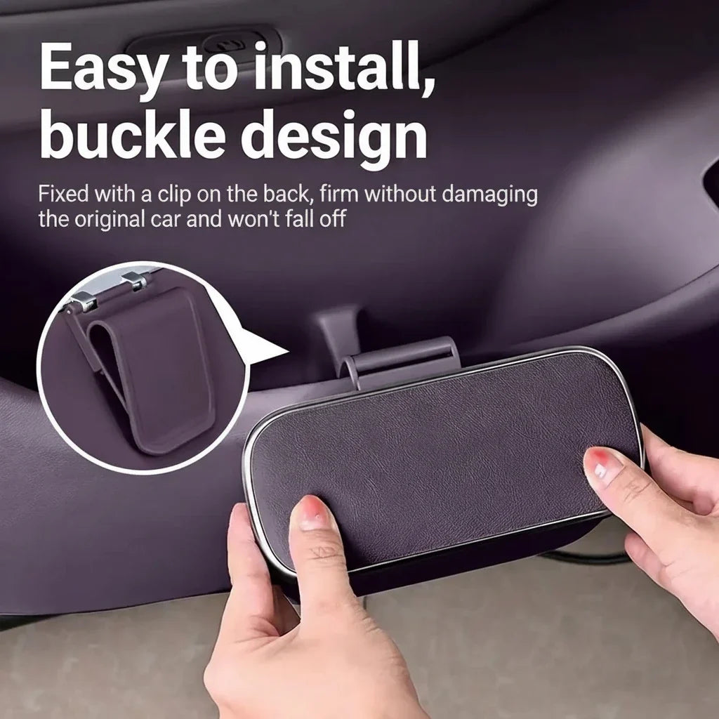 Car Trash Can with Lid – Hanging Storage Bin for Car Interior